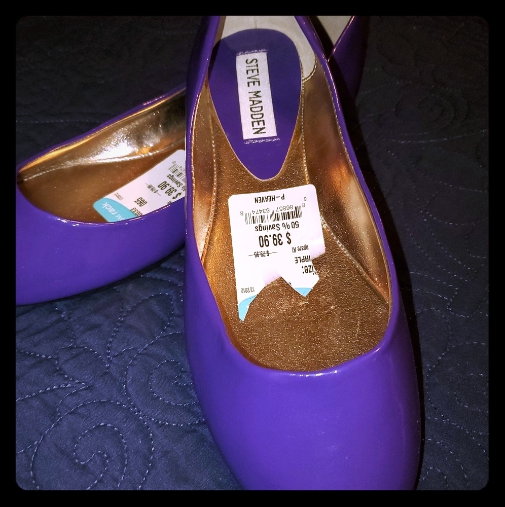 Steven Madden Women's Purple Patent Leather Flats